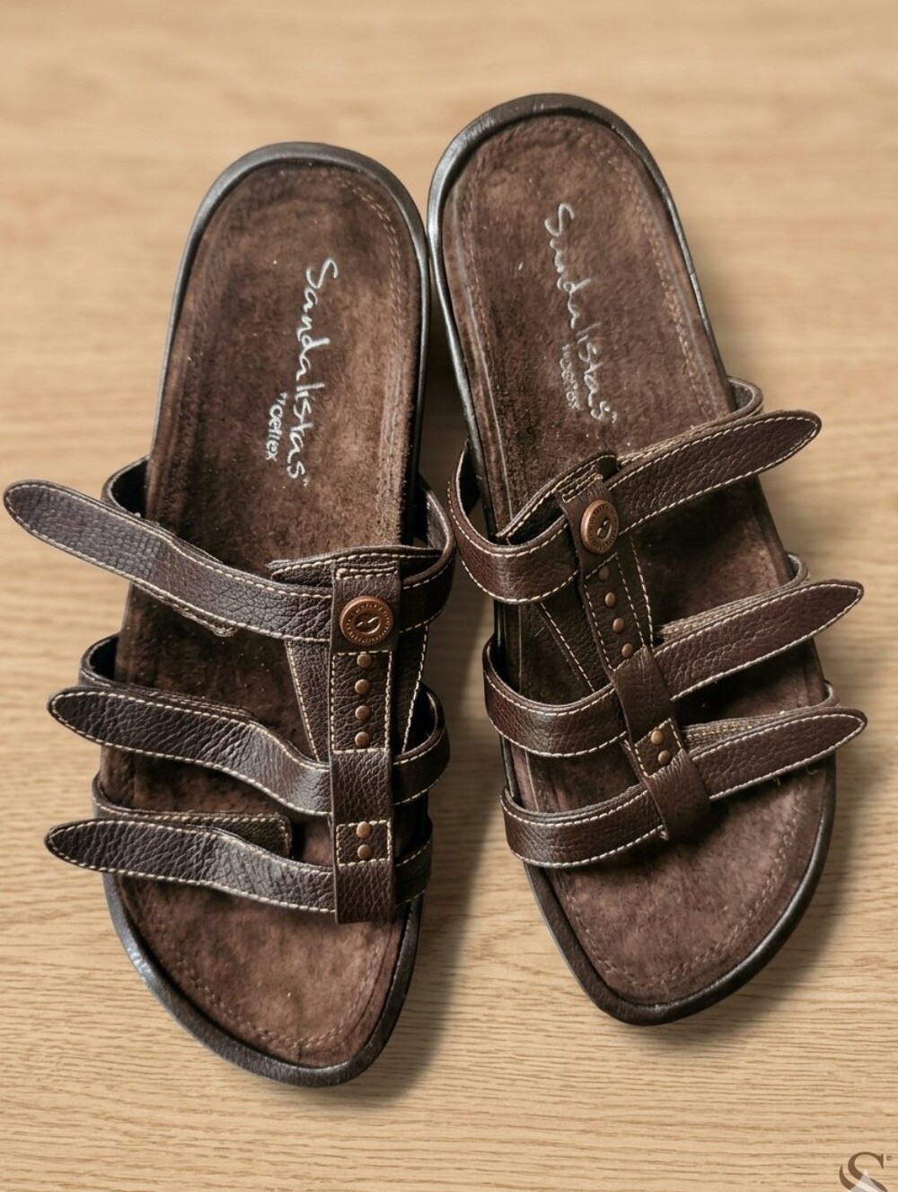 Aetrex Sandalistas Catalina Brown Leather Size 9